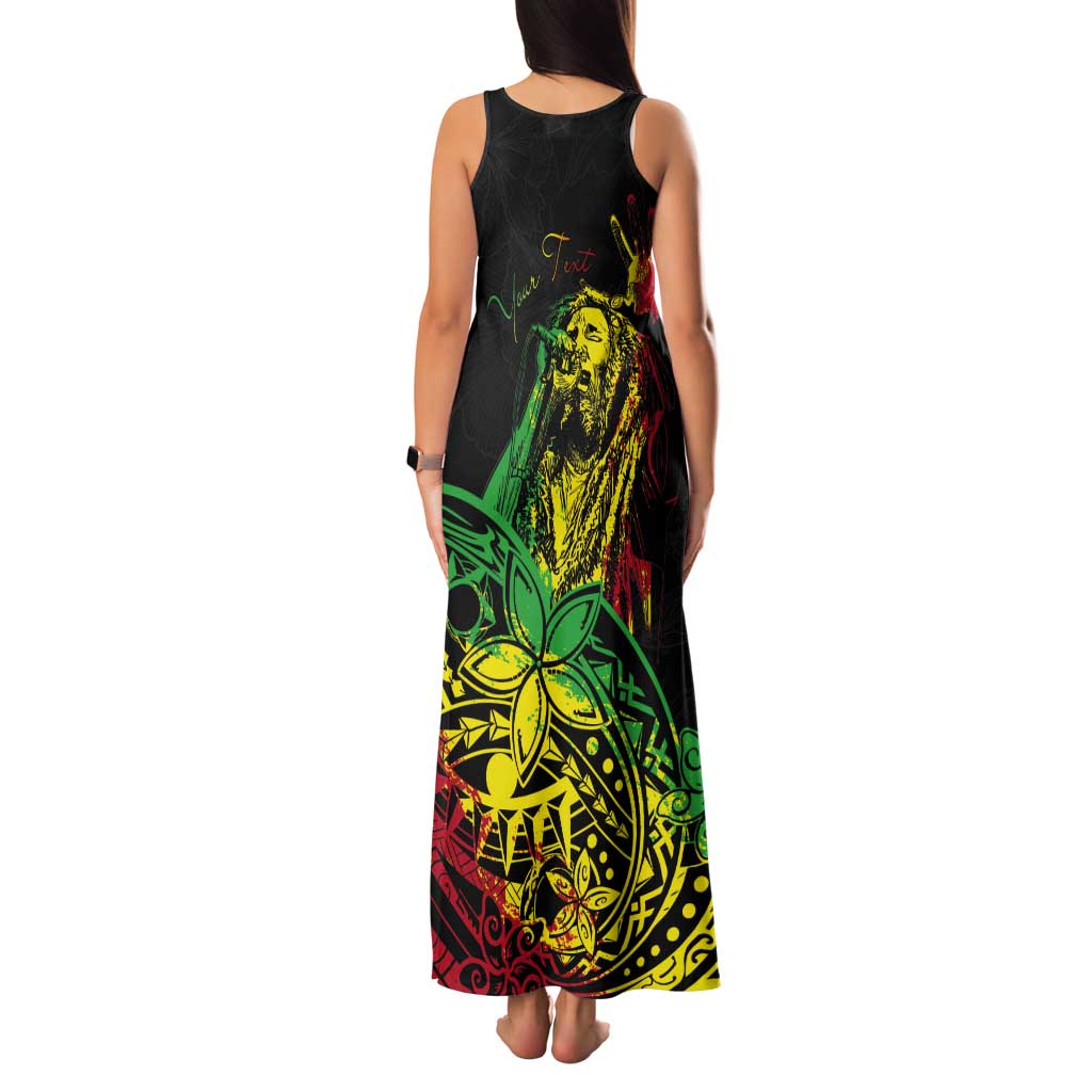 Personalised Reggae Jawaiian Festive Tank Maxi Dress Mix Polynesian