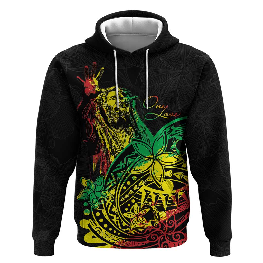 Personalised Reggae Jawaiian Festive Zip Hoodie Mix Polynesian