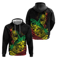 Personalised Reggae Jawaiian Festive Zip Hoodie Mix Polynesian