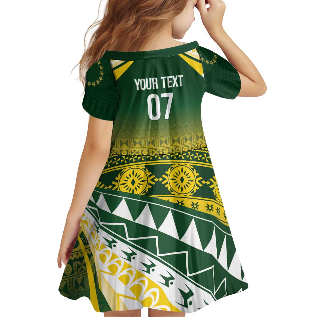 Cook Islands Rugby Custom Family Matching Off The Shoulder Long Sleeve Dress and Hawaiian Shirt Kuki Avaiki - Polynesian Pride