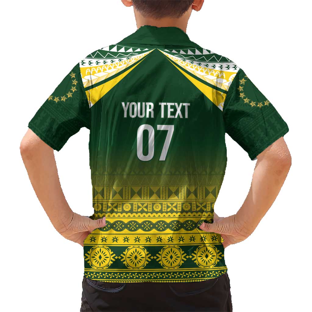 Cook Islands Rugby Custom Family Matching Off Shoulder Short Dress and Hawaiian Shirt Kuki Avaiki - Polynesian Pride