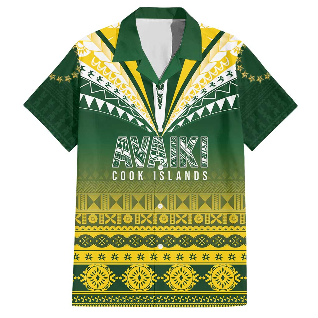 Cook Islands Rugby Custom Hawaiian Shirt Kuki Avaiki LT7 Yellow Green - Polynesian Pride