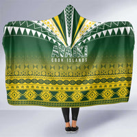 Cook Islands Rugby Hooded Blanket Kuki Avaiki LT7 One Size Yellow Green - Polynesian Pride