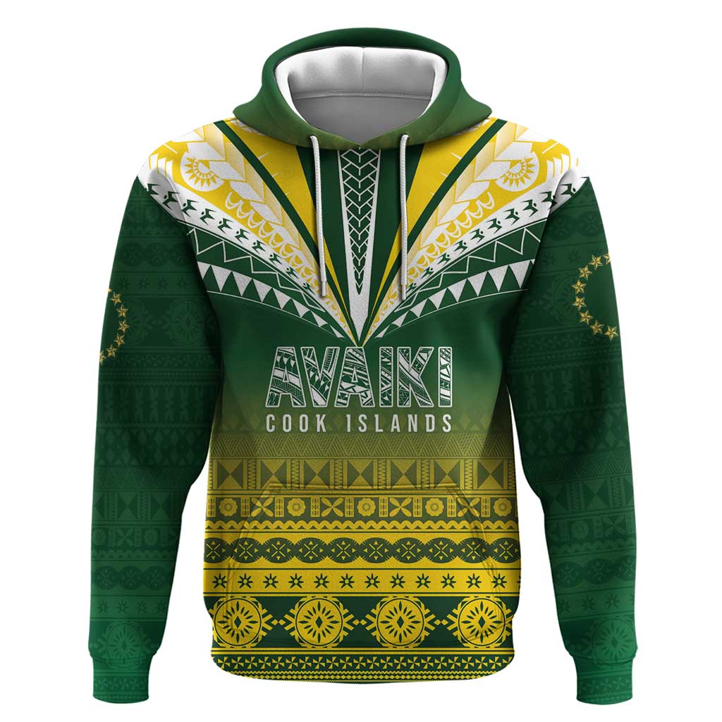 Cook Islands Rugby Custom Hoodie Kuki Avaiki LT7 Pullover Hoodie Yellow Green - Polynesian Pride