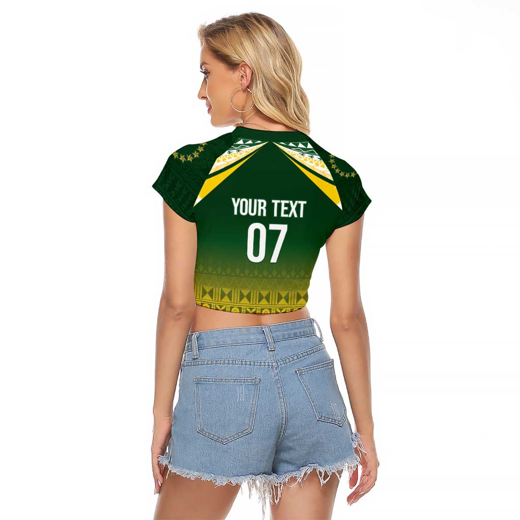 Cook Islands Rugby Custom Raglan Cropped T Shirt Kuki Avaiki LT7 - Polynesian Pride