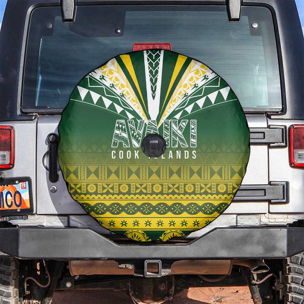 Cook Islands Rugby Spare Tire Cover Kuki Avaiki LT7 Yellow Green - Polynesian Pride