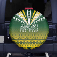 Cook Islands Rugby Spare Tire Cover Kuki Avaiki LT7 No hole Yellow Green - Polynesian Pride