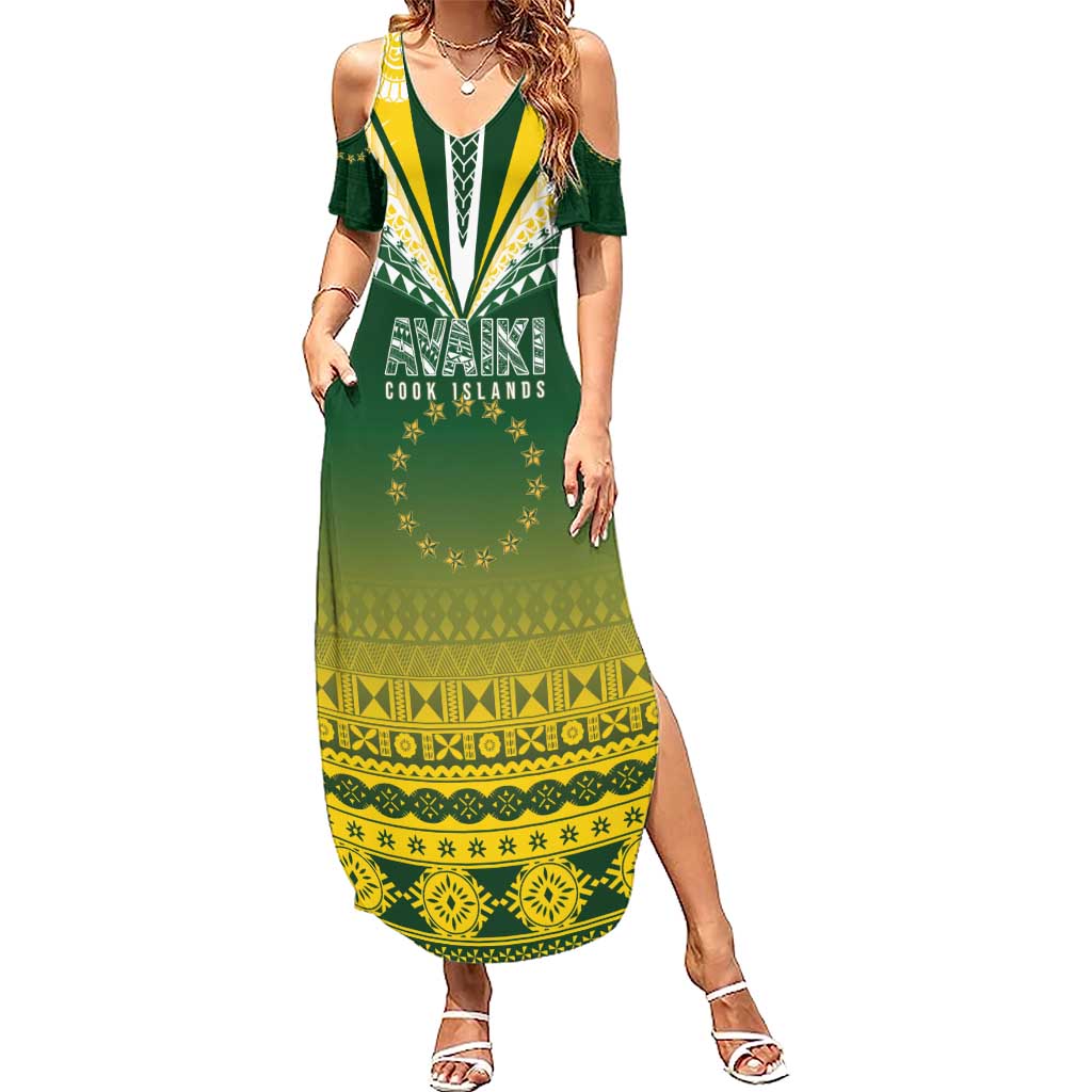 Cook Islands Rugby Custom Summer Maxi Dress Kuki Avaiki - Polynesian Pride