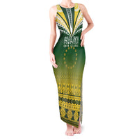 Cook Islands Rugby Custom Tank Maxi Dress Kuki Avaiki LT7 Women Yellow Green - Polynesian Pride