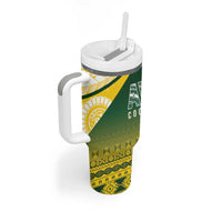 Cook Islands Rugby Tumbler With Handle Kuki Avaiki LT7 - Polynesian Pride