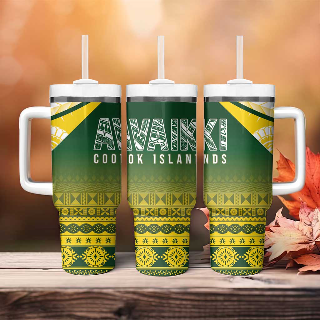 Cook Islands Rugby Tumbler With Handle Kuki Avaiki LT7 - Polynesian Pride