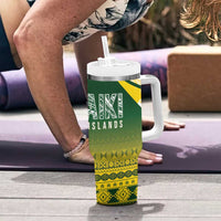 Cook Islands Rugby Tumbler With Handle Kuki Avaiki LT7 - Polynesian Pride