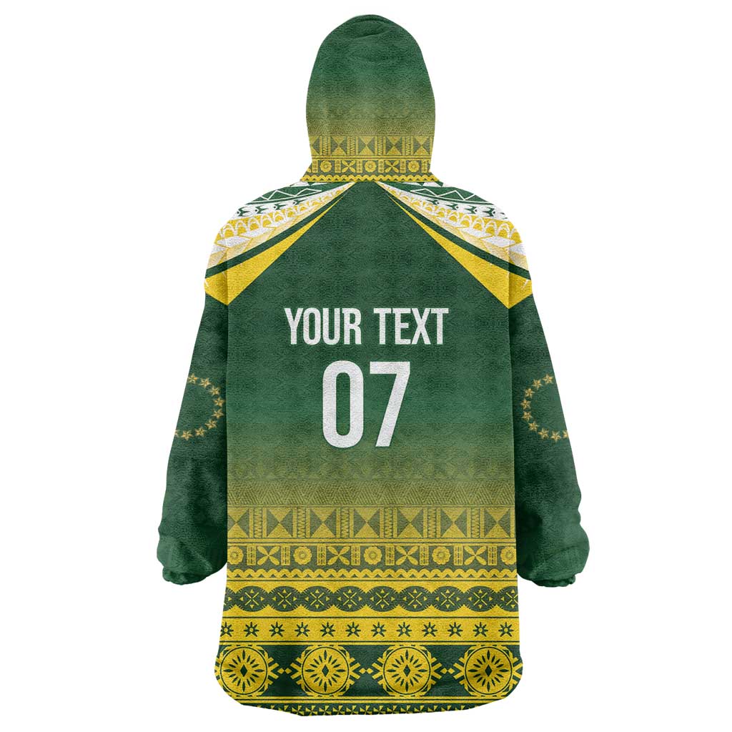 Cook Islands Rugby Custom Wearable Blanket Hoodie Kuki Avaiki - Polynesian Pride