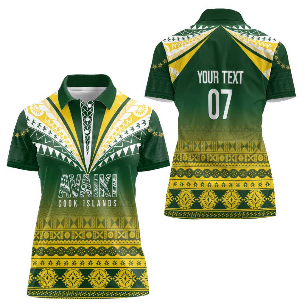 Cook Islands Rugby Custom Women Polo Shirt Kuki Avaiki LT7 - Polynesian Pride