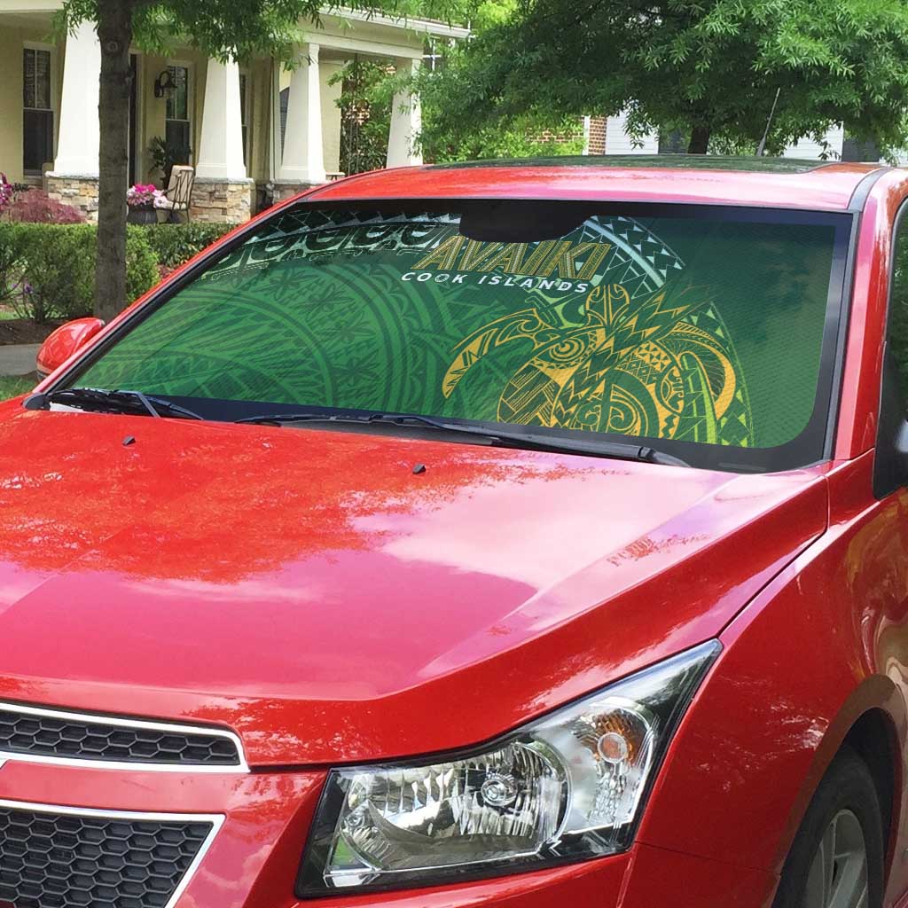 Cook Islands Rugby Kuki Avaiki Auto Sun Shade Tribal Turtle LT7 - Polynesian Pride