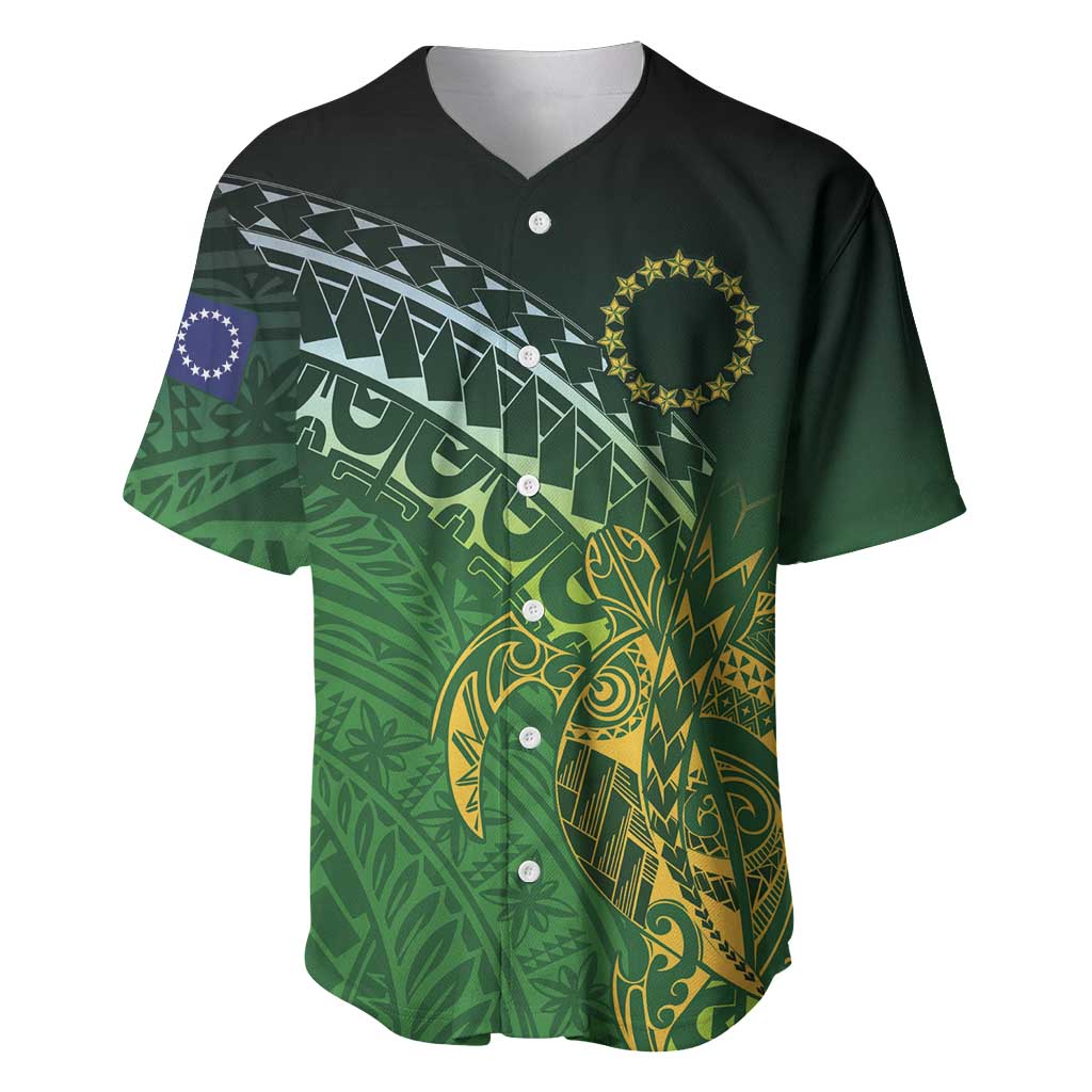 Cook Islands Rugby Kuki Avaiki Baseball Jersey Tribal Turtle - Polynesian Pride