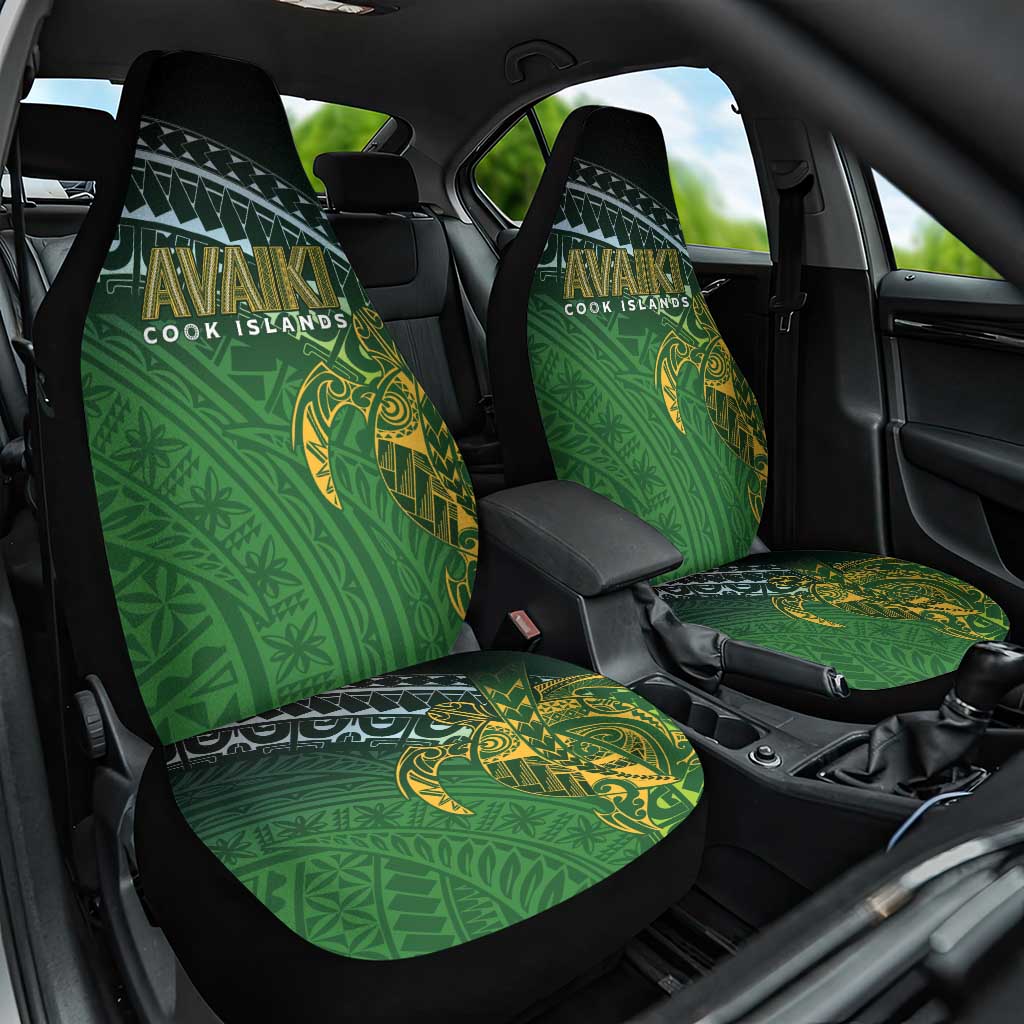 Cook Islands Rugby Kuki Avaiki Car Seat Cover Tribal Turtle LT7 One Size Dark Green - Polynesian Pride