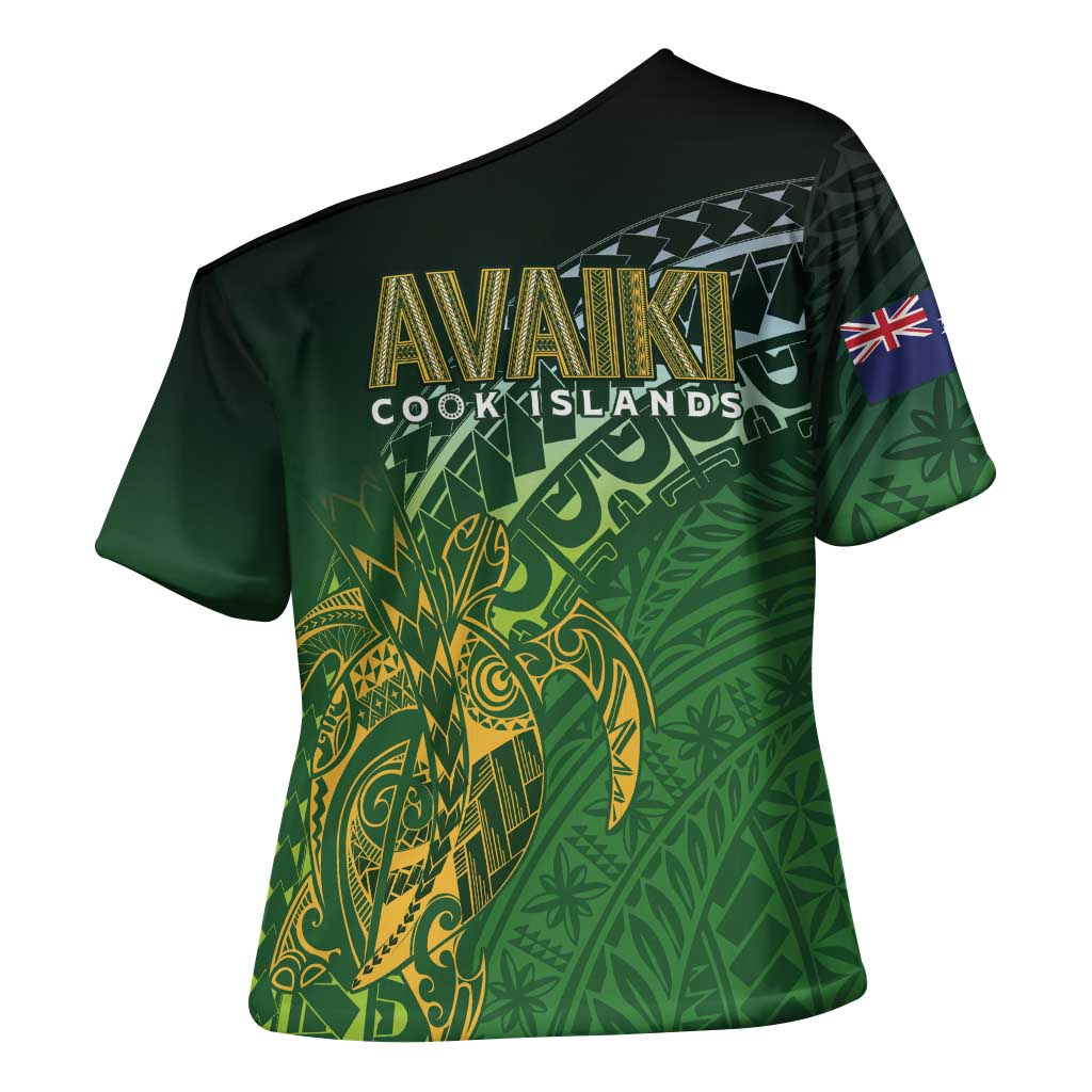 Cook Islands Rugby Kuki Avaiki Cross Shoulder Shirt Tribal Turtle LT7 - Polynesian Pride