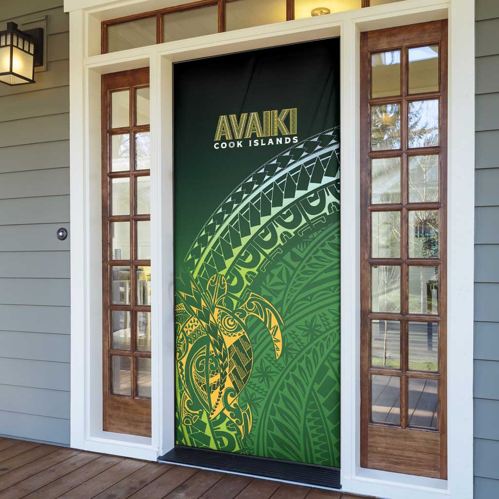 Cook Islands Rugby Kuki Avaiki Door Cover Tribal Turtle LT7 - Polynesian Pride