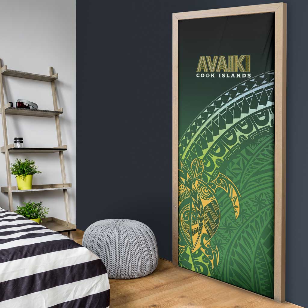 Cook Islands Rugby Kuki Avaiki Door Cover Tribal Turtle LT7 - Polynesian Pride
