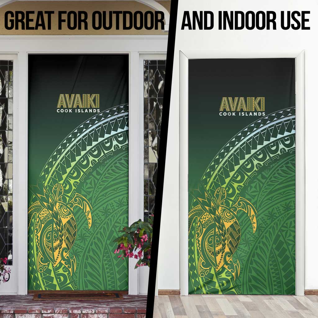 Cook Islands Rugby Kuki Avaiki Door Cover Tribal Turtle LT7 - Polynesian Pride