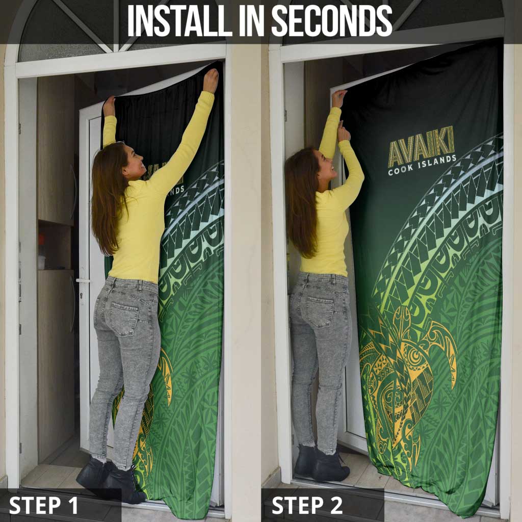 Cook Islands Rugby Kuki Avaiki Door Cover Tribal Turtle LT7 - Polynesian Pride