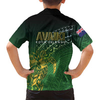 Cook Islands Rugby Kuki Avaiki Family Matching Tank Maxi Dress and Hawaiian Shirt Tribal Turtle LT7 - Polynesian Pride