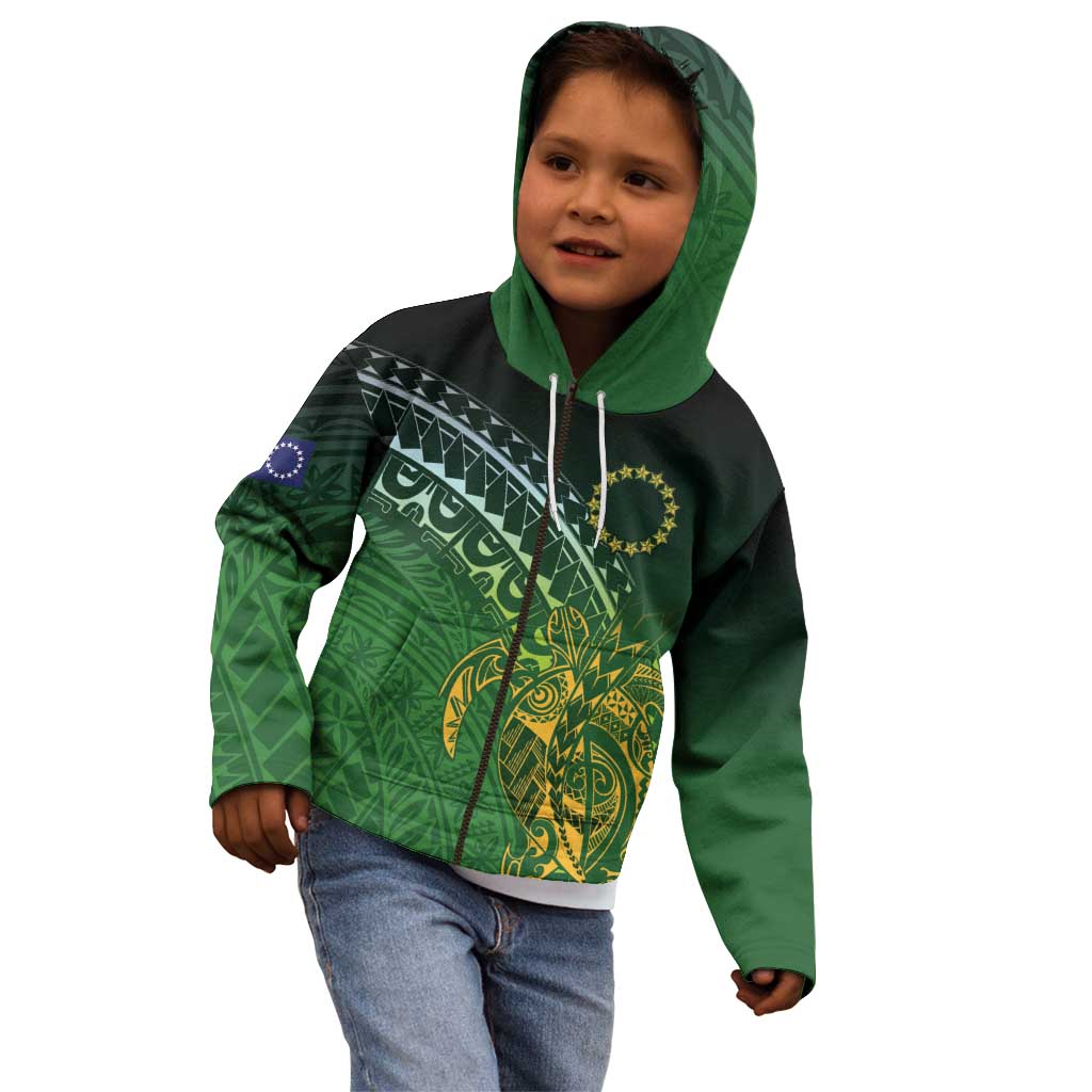 Cook Islands Rugby Kuki Avaiki Kid Hoodie Tribal Turtle LT7 - Polynesian Pride