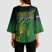 Cook Islands Rugby Kuki Avaiki Kimono Sleeve Blouse Tribal Turtle LT7 - Polynesian Pride