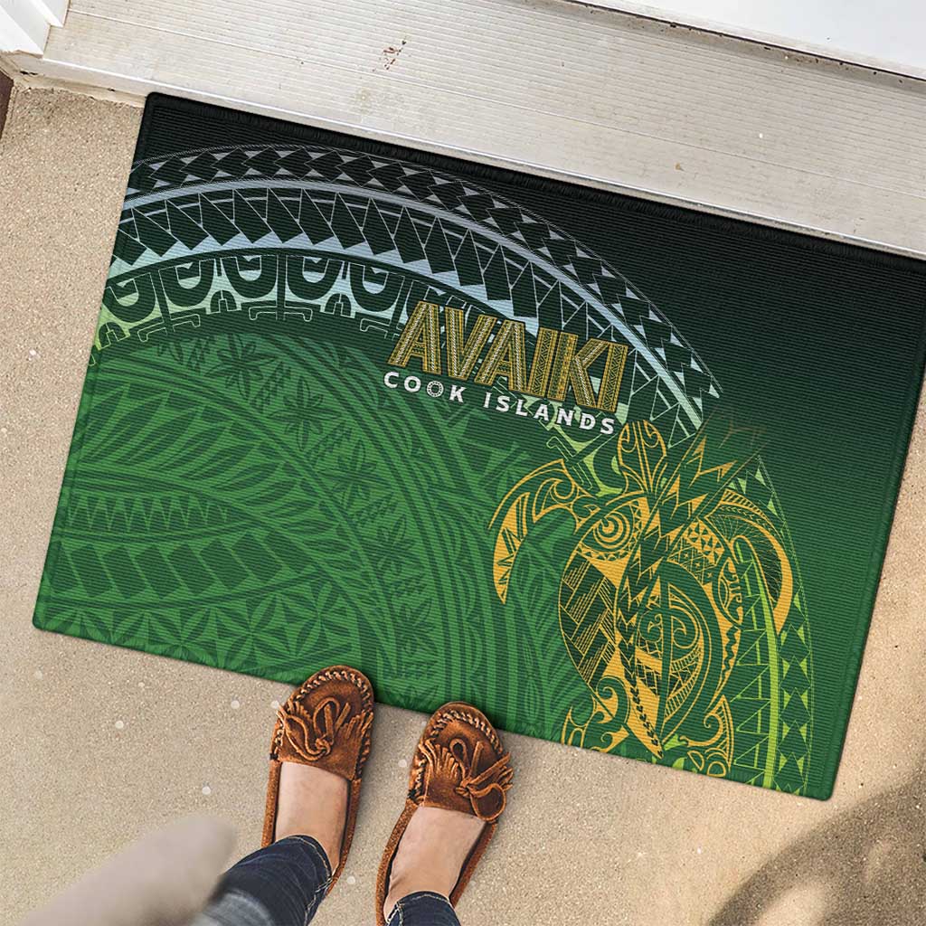 Cook Islands Rugby Kuki Avaiki Rubber Doormat Tribal Turtle LT7 - Polynesian Pride
