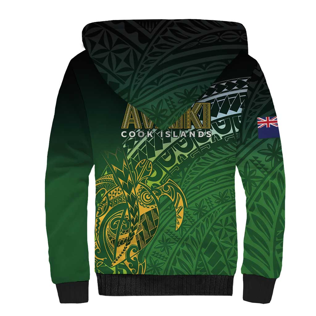 Cook Islands Rugby Kuki Avaiki Sherpa Hoodie Tribal Turtle LT7 - Polynesian Pride