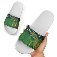 Cook Islands Rugby Kuki Avaiki Slide Sandals Tribal Turtle - Polynesian Pride