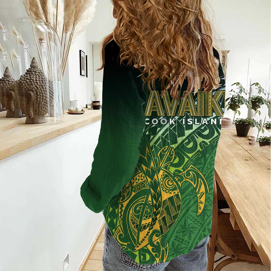 Cook Islands Rugby Kuki Avaiki Women Casual Shirt Tribal Turtle LT7 - Polynesian Pride