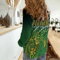 Cook Islands Rugby Kuki Avaiki Women Casual Shirt Tribal Turtle LT7 - Polynesian Pride