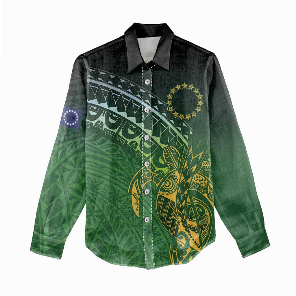 Cook Islands Rugby Kuki Avaiki Women Casual Shirt Tribal Turtle LT7 - Polynesian Pride