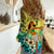 Honolulu Hawaii Women Casual Shirt Ilima Plumeria with Hula Girl LT7 - Polynesian Pride