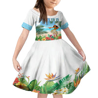 Personalised Hawaii Hula Girl Family Matching Summer Maxi Dress and Hawaiian Shirt Honolulu Festival LT7 Daughter's Dress Art - Polynesian Pride