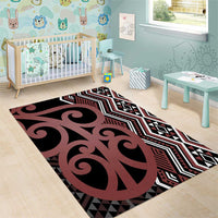 Maori Taniko Patterns Area Rug Brown Patiki Motifs Mix Whakairo Ngaru