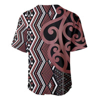 Maori Taniko Patterns Baseball Jersey Brown Patiki Motifs Mix Whakairo Ngaru LT7 - Polynesian Pride