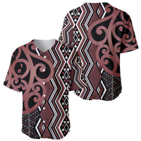 Maori Taniko Patterns Baseball Jersey Brown Patiki Motifs Mix Whakairo Ngaru LT7 - Polynesian Pride