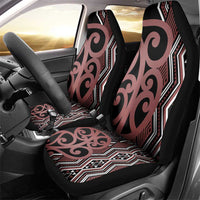 Maori Taniko Patterns Car Seat Cover Brown Patiki Motifs Mix Whakairo Ngaru