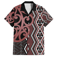 Maori Taniko Patterns Family Matching Puletasi and Hawaiian Shirt Brown Patiki Motifs Mix Whakairo Ngaru