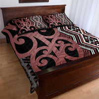 Maori Taniko Patterns Quilt Bed Set Brown Patiki Motifs Mix Whakairo Ngaru