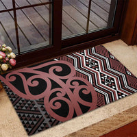 Maori Taniko Patterns Rubber Doormat Brown Patiki Motifs Mix Whakairo Ngaru