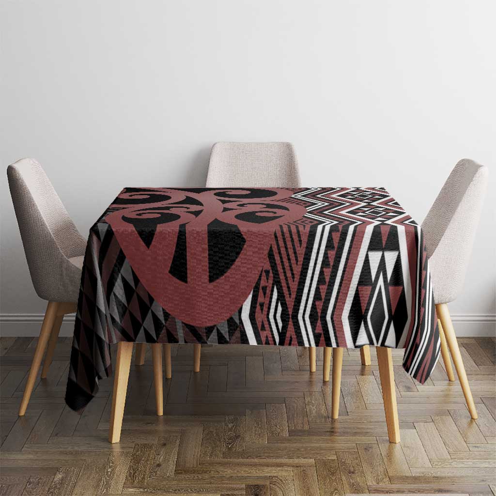 Maori Taniko Patterns Tablecloth Brown Patiki Motifs Mix Whakairo Ngaru