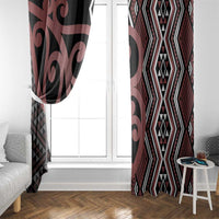 Maori Taniko Patterns Window Curtain Brown Patiki Motifs Mix Whakairo Ngaru