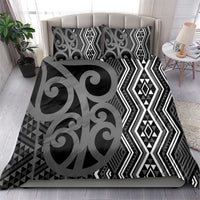 Maori Taniko Patterns Bedding Set Black Patiki Motifs Mix Whakairo Ngaru
