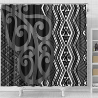 Maori Taniko Patterns Shower Curtain Black Patiki Motifs Mix Whakairo Ngaru