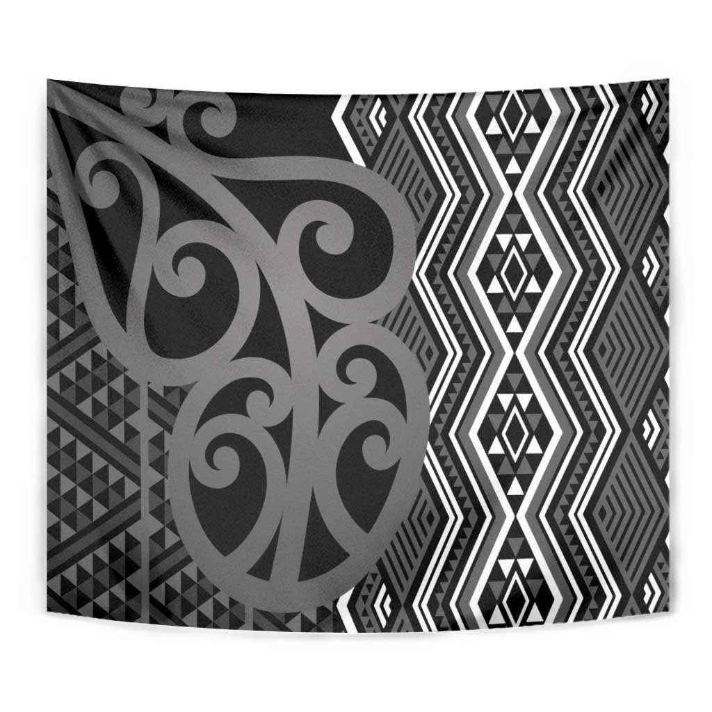 Maori Taniko Patterns Tapestry Black Patiki Motifs Mix Whakairo Ngaru LT7 - Polynesian Pride