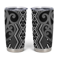 Maori Taniko Patterns Tumbler Cup Black Patiki Motifs Mix Whakairo Ngaru